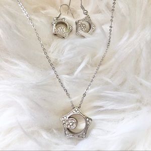 NWT Necklace and Earrings Set Moon & Star